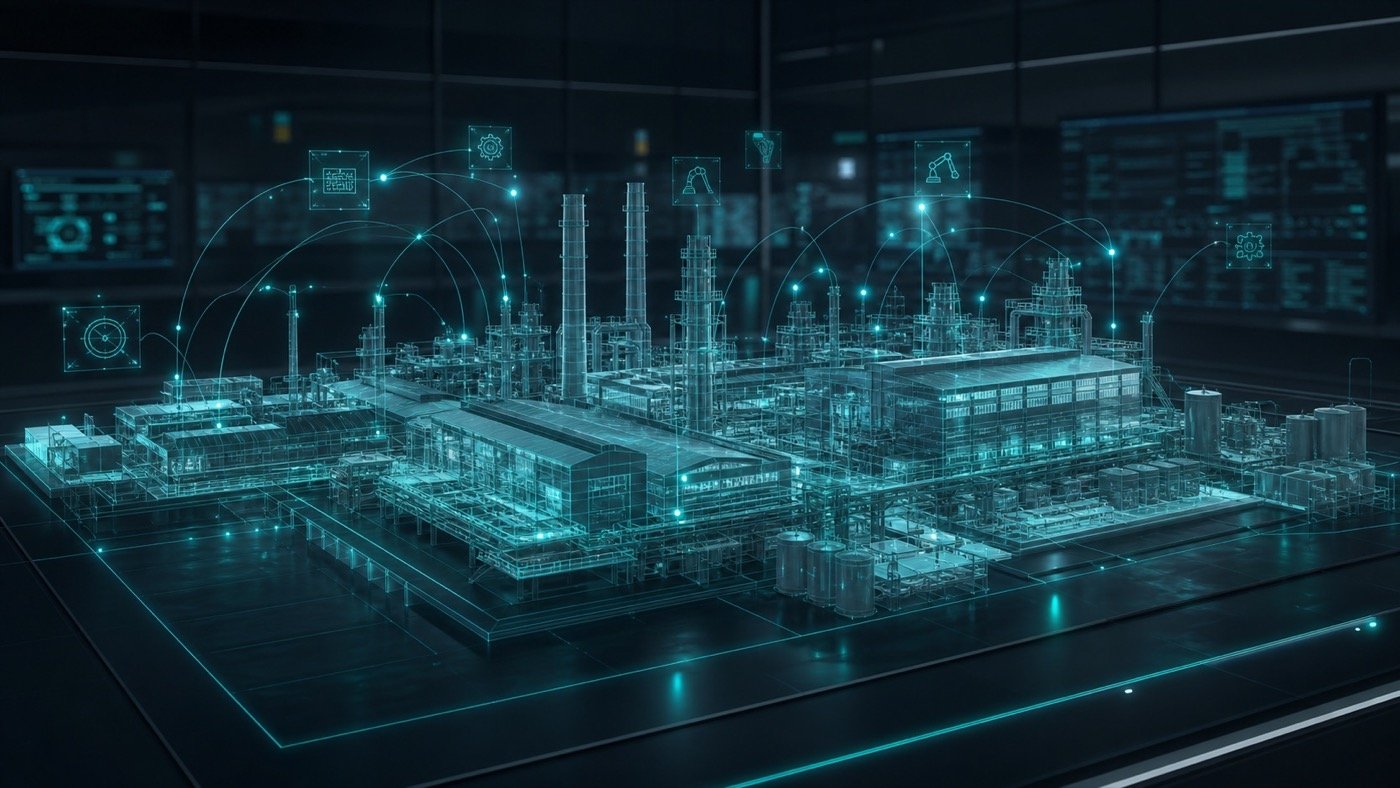 Generic visual of an industrial digital twin